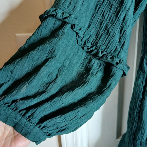 Mare Mare x Anthropologie Anne Teal Green Tiered Dress Size Medium - Picture 4 of 8